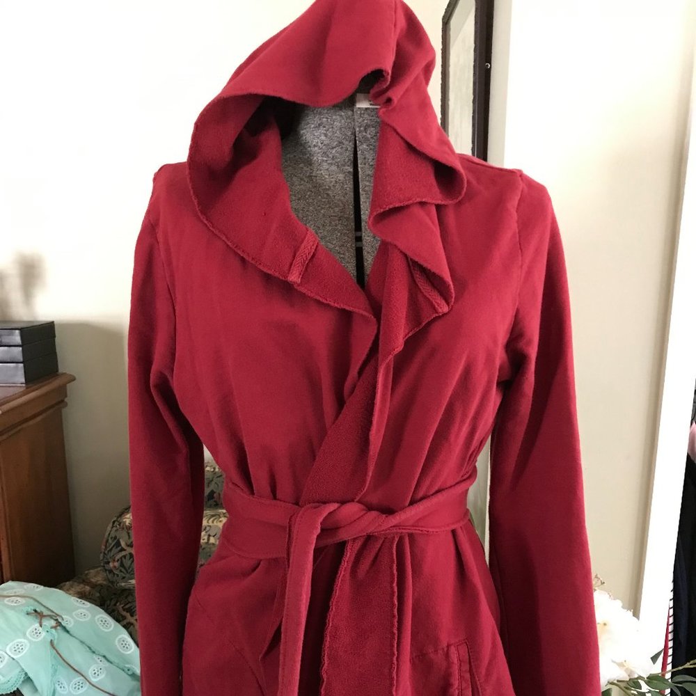 Lucky Brand Red Cotton Hoodie Jacket With Pockets